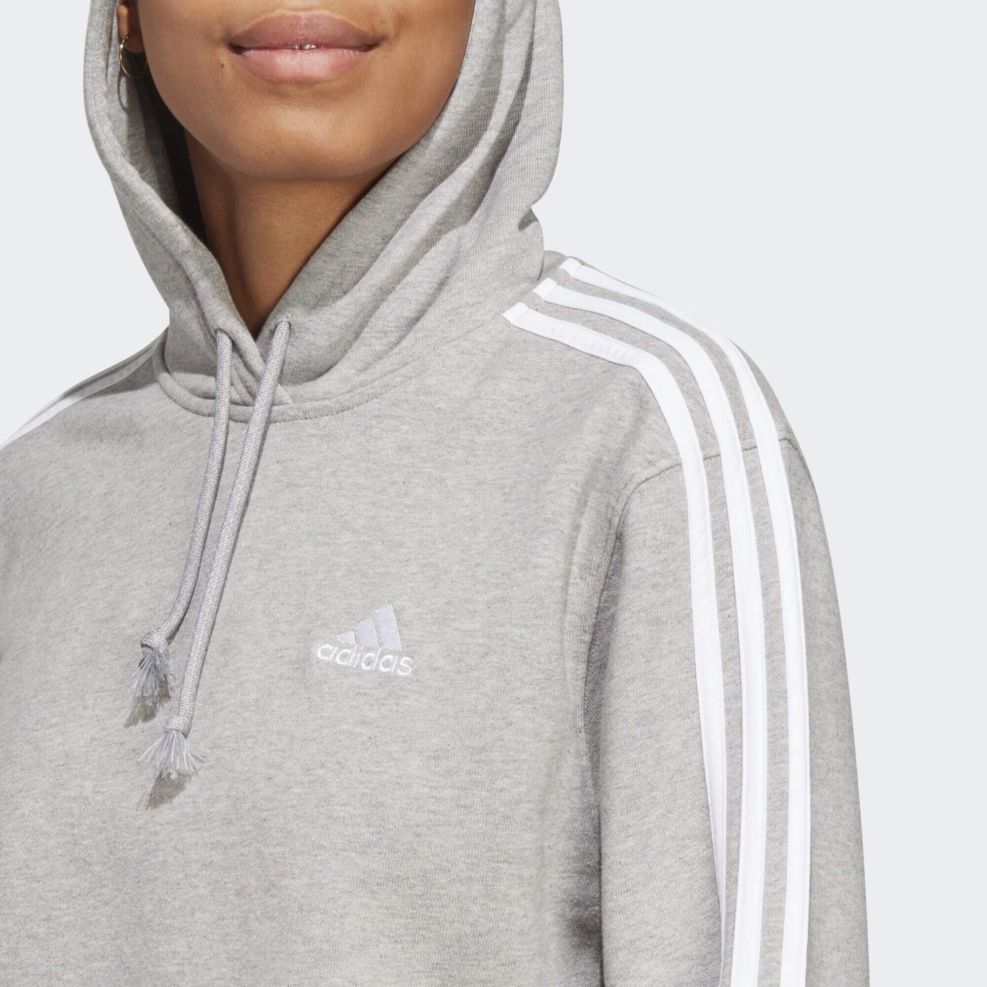 Felpa con cappuccio Essentials 3-Stripes French Terry Crop 5/5