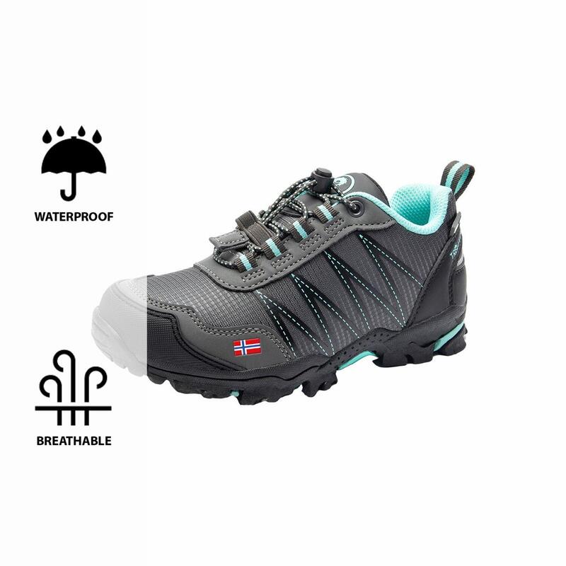Chaussures de randonnée pour enfants Trolltunga Imperméable Anthracite / Menthe