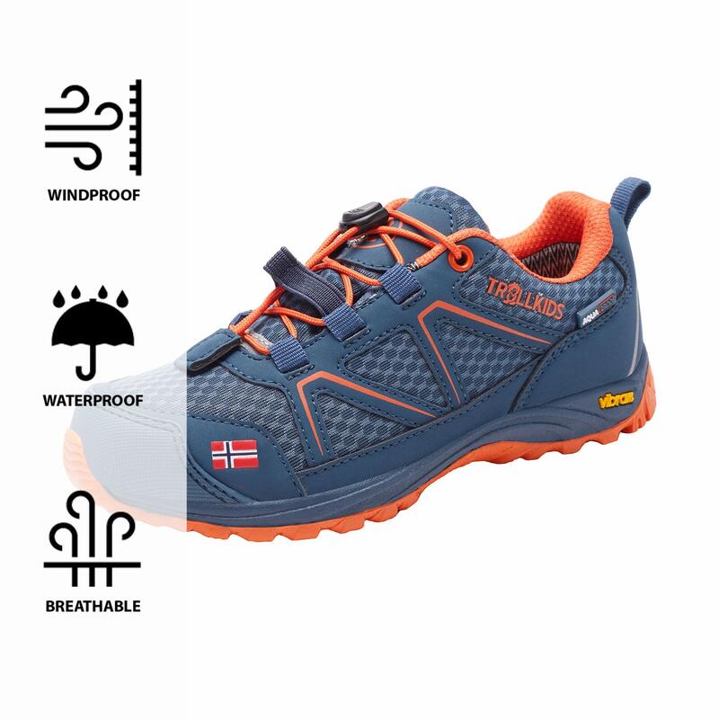 Kinder Wanderschuh SKARVAN Low Mystik Blau / Orange