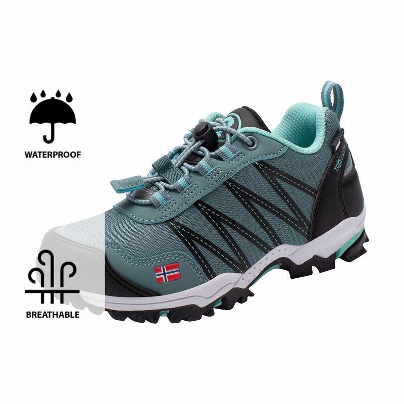 Chaussures de randonnée pour enfants Trolltunga Low Vert Glacier/Bleu Vert