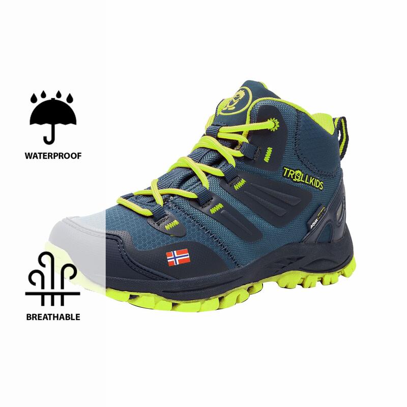 Chaussures de randonnée pour enfants Rondane Imperméable Bleu marine / Lime