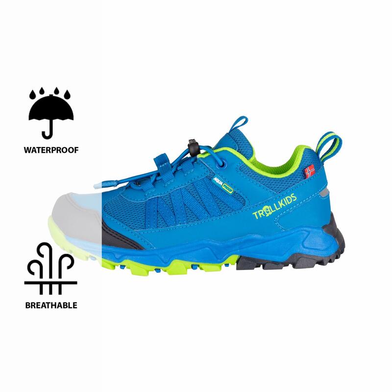 Chaussures de randonnée pour enfants Tronfjell low bleu moyen/vert