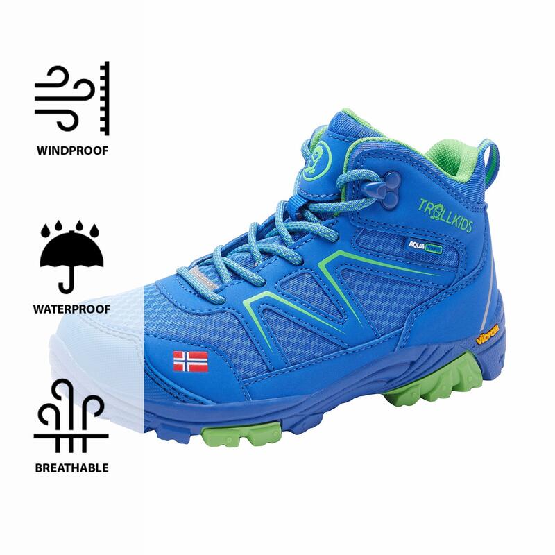 Chaussures de randonnée pour enfants SKARVAN Mid Bleu moyen/Vert