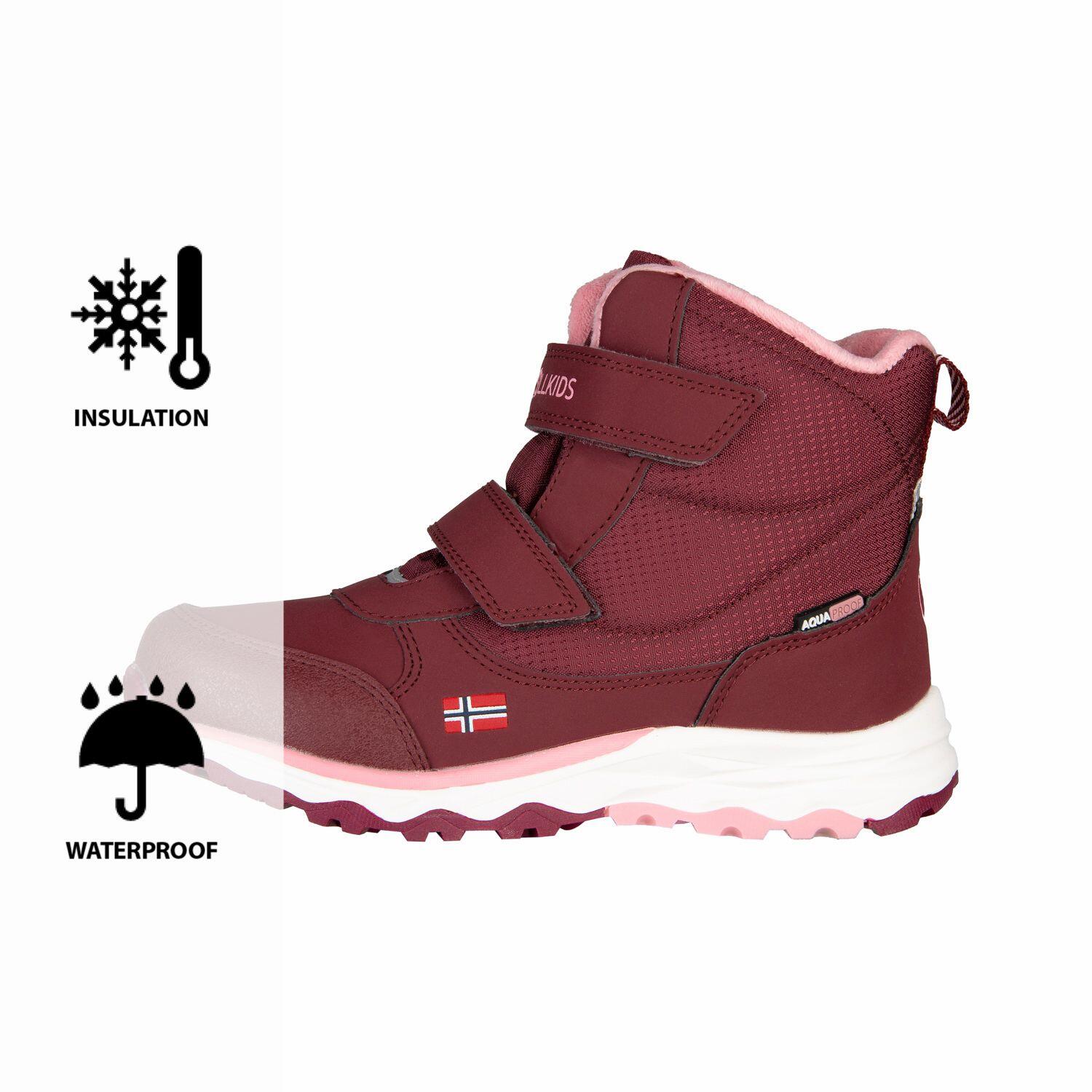 Enfants Chaussures d'hiver Hafjell rouge châtaigne / vieux rose 5/5