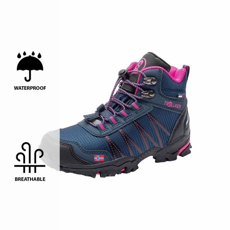 Kinder Wanderschuh Trolltunga Wasserdicht Marineblau / Magenta