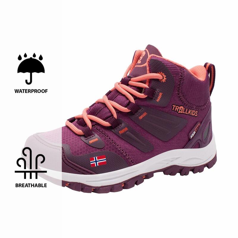 Chaussures de randonnée pour enfants Rondane mûre/pêche