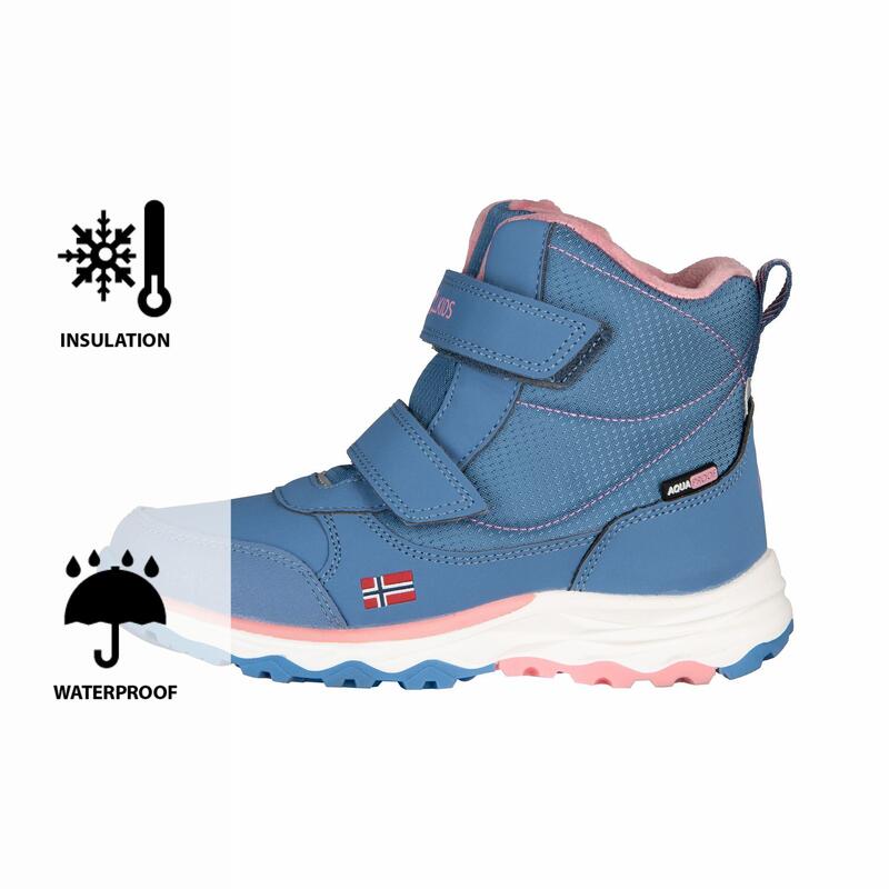 Enfants Chaussures d'hiver Hafjell bleu poussière / vieux rose