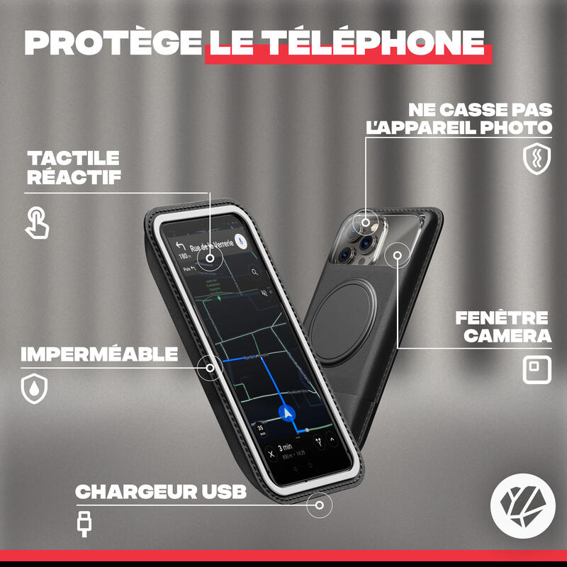 Support Smartphone Shapeheart SMARTPHONE MAGNETIQUE MOTO XL - Adaptateur et  chargeur 