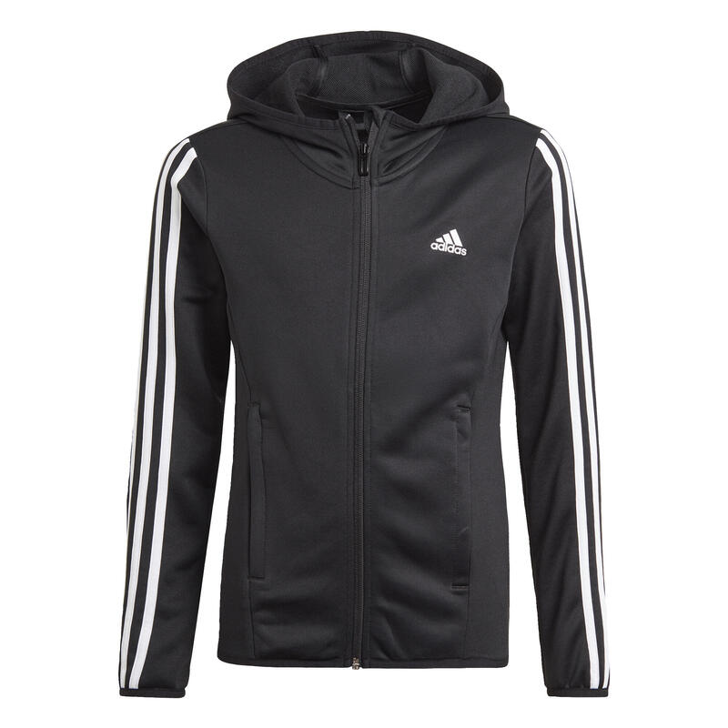 Bluza dziecięca z kapturem na zamek błyskawiczny adidas Designed To Move 3-Bande