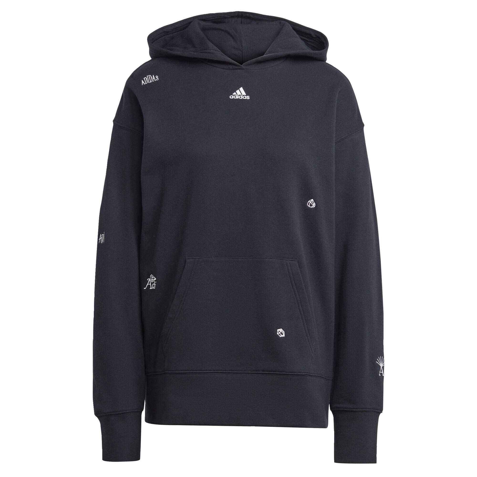 Relaxed Hoodie met op Healing Crystals geïnspireerde Graphics 2/5