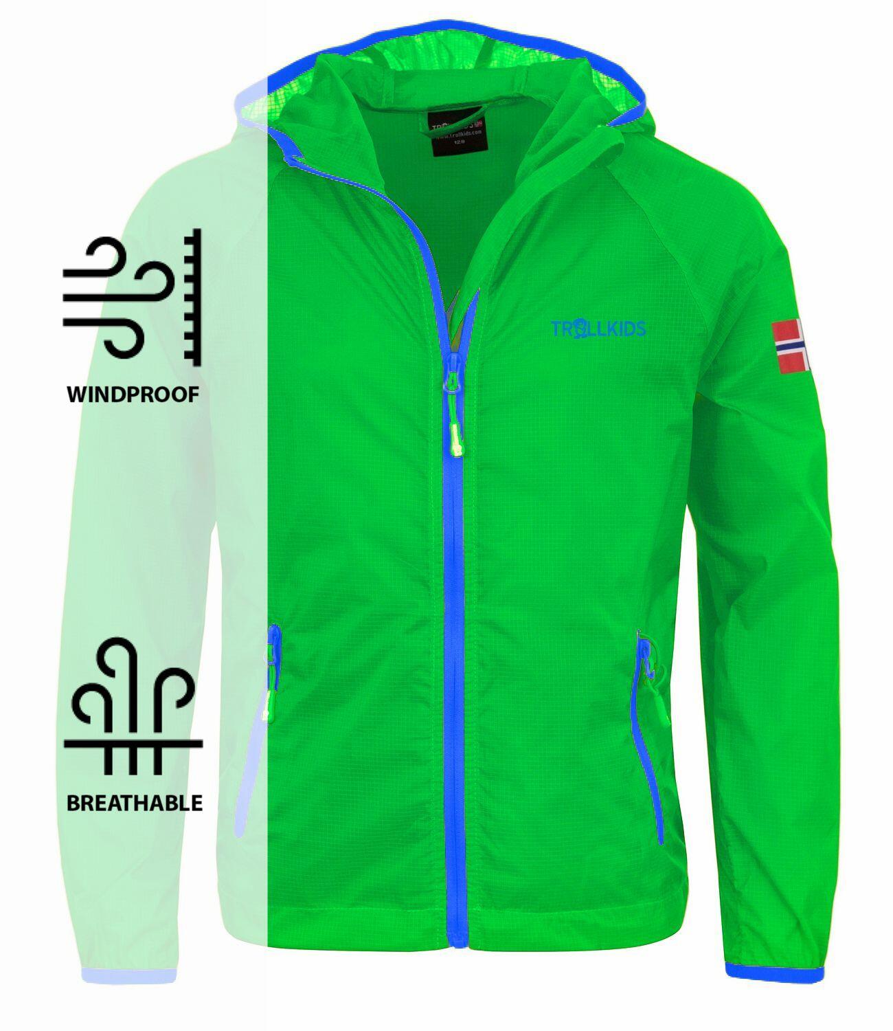 Veste coupe-vent enfant Fjell Respirant Vert clair / Bleu 5/5