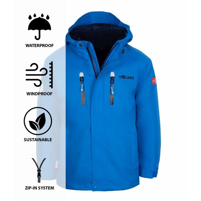 Kinder 3in1 Jacke Myrdal PRO Azurblau/Marineblau