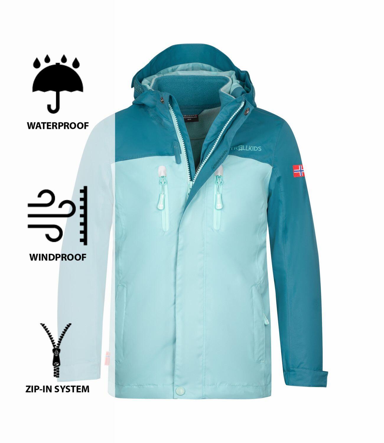 Veste 3 en 1 Bryggen pour filles bleu-vert/bleu d'eau 5/5