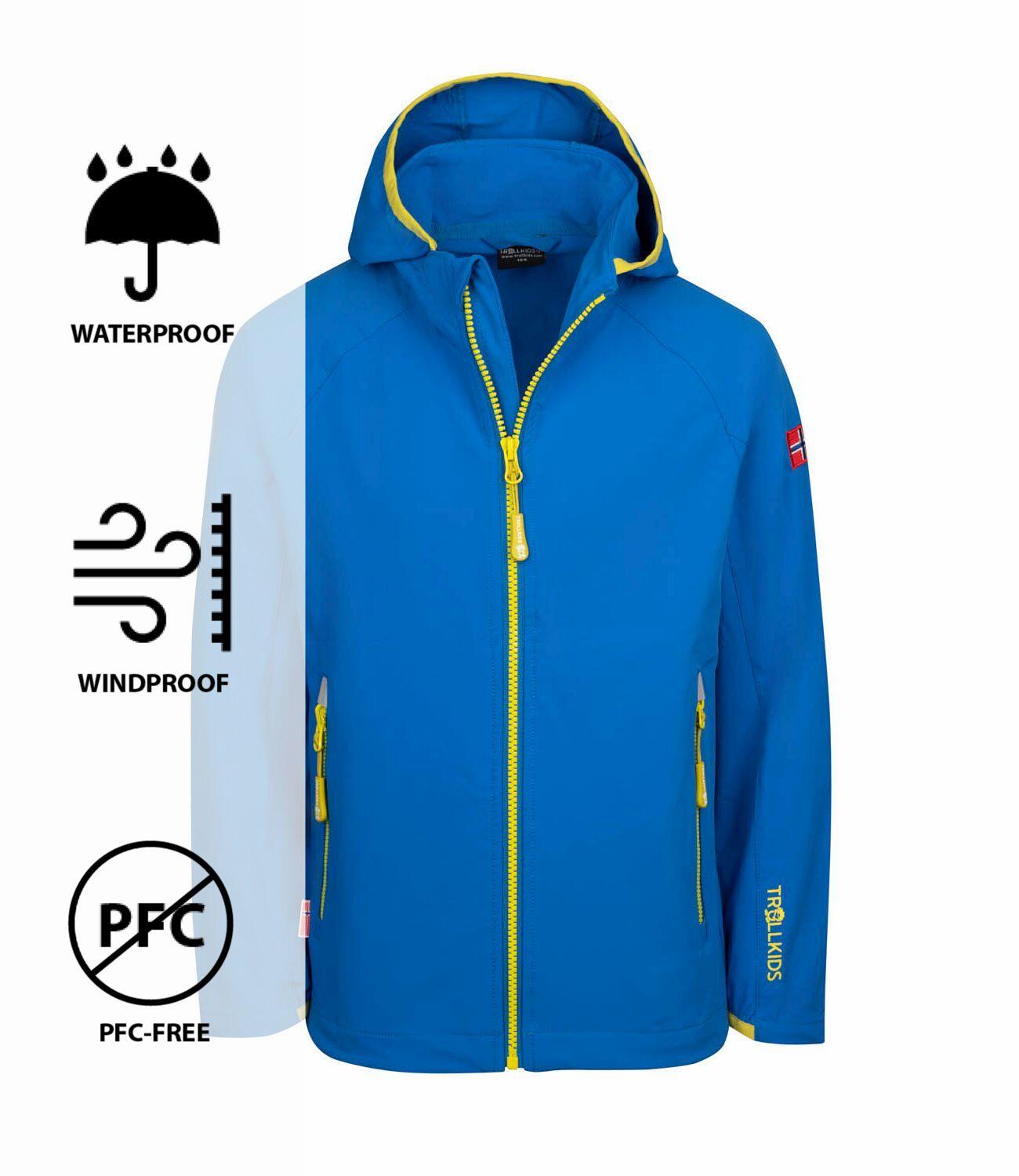 Veste softshell enfant Kvalvika Glowing Blue/Dull Yellow 3/3