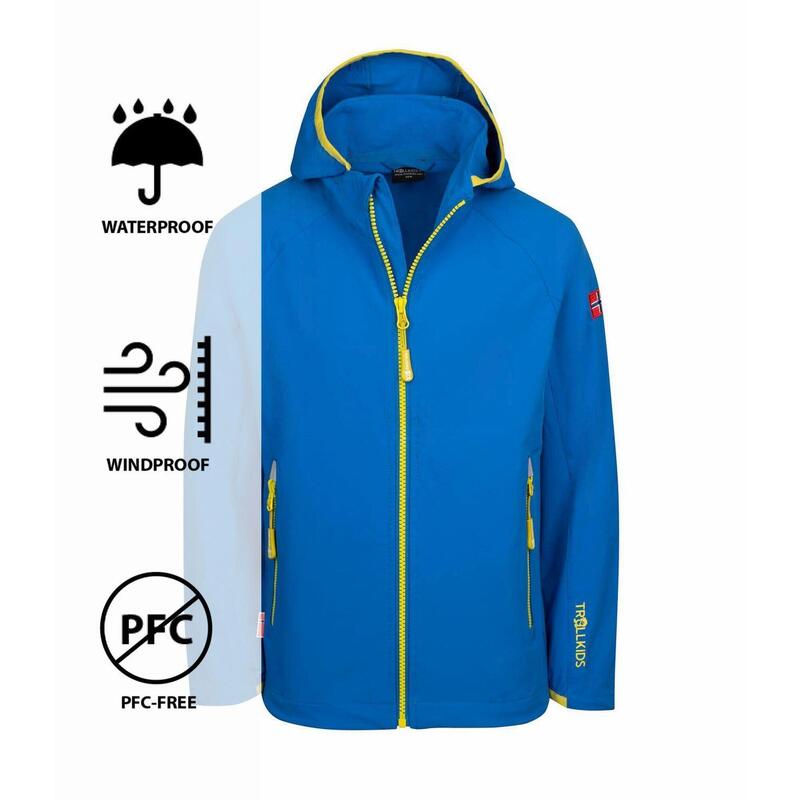 Veste softshell enfant Kvalvika Glowing Blue/Dull Yellow