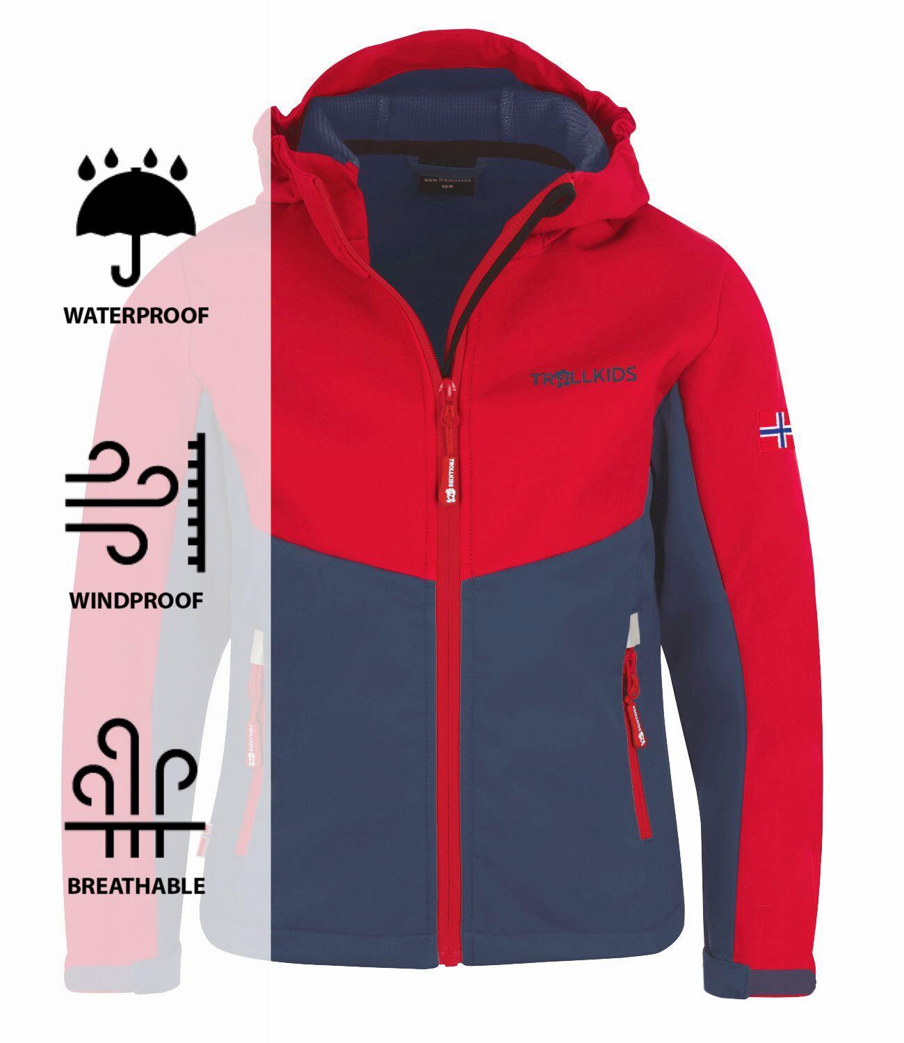 Veste pour enfants Kristiansand Hydrofuge Rouge clair / Bleu 3/3