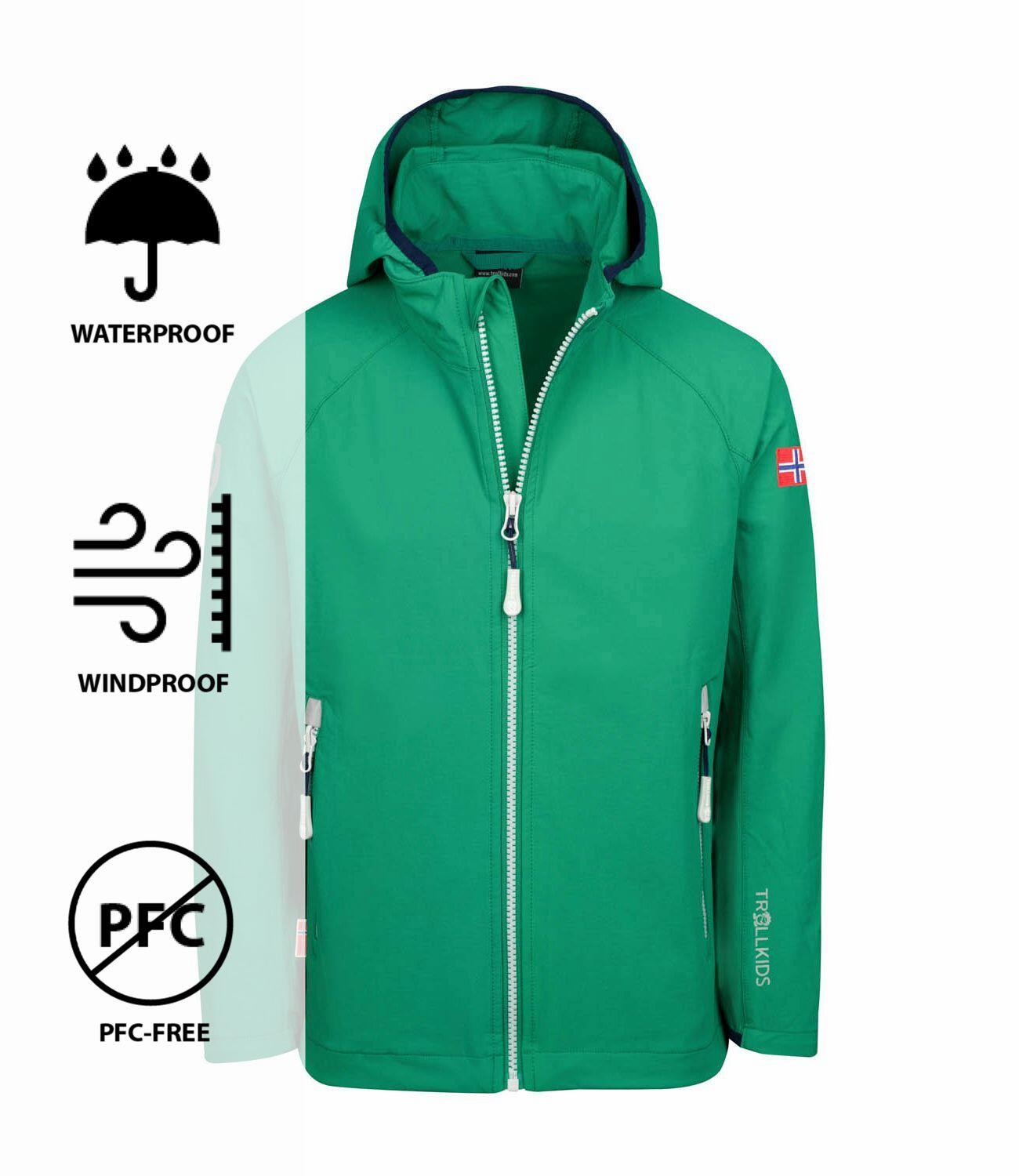 Veste softshell enfant Kvalvika vert poivre/gris nuage 3/3
