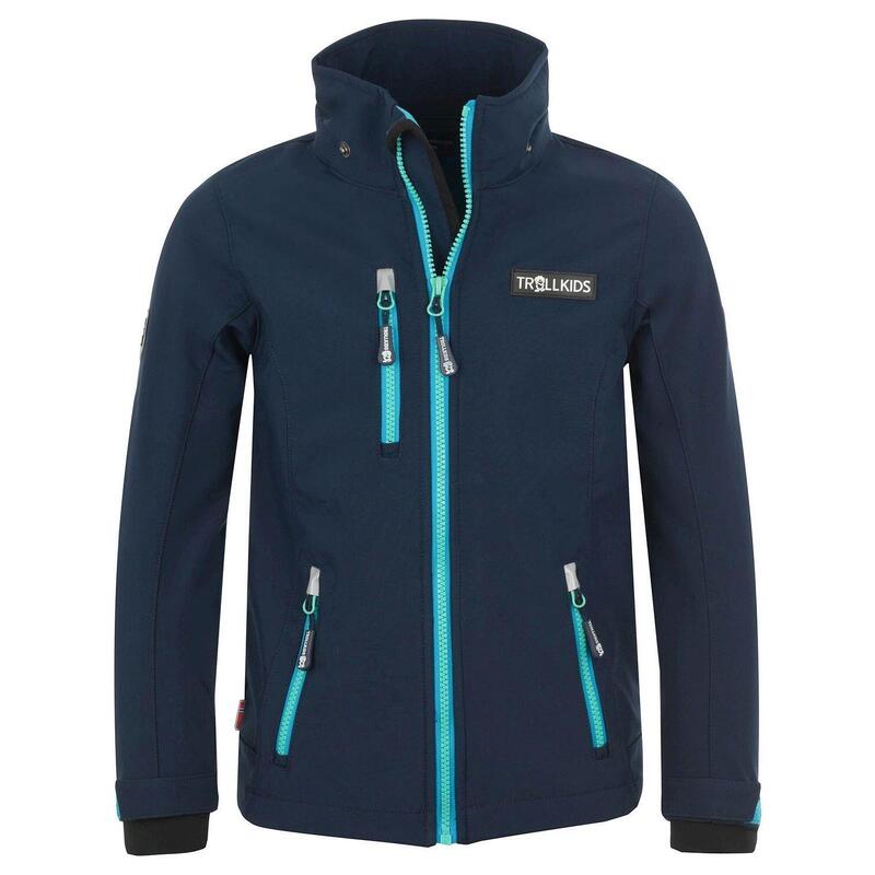 Veste enfant Preikestolen déperlante bleu marine / turquoise / menthe