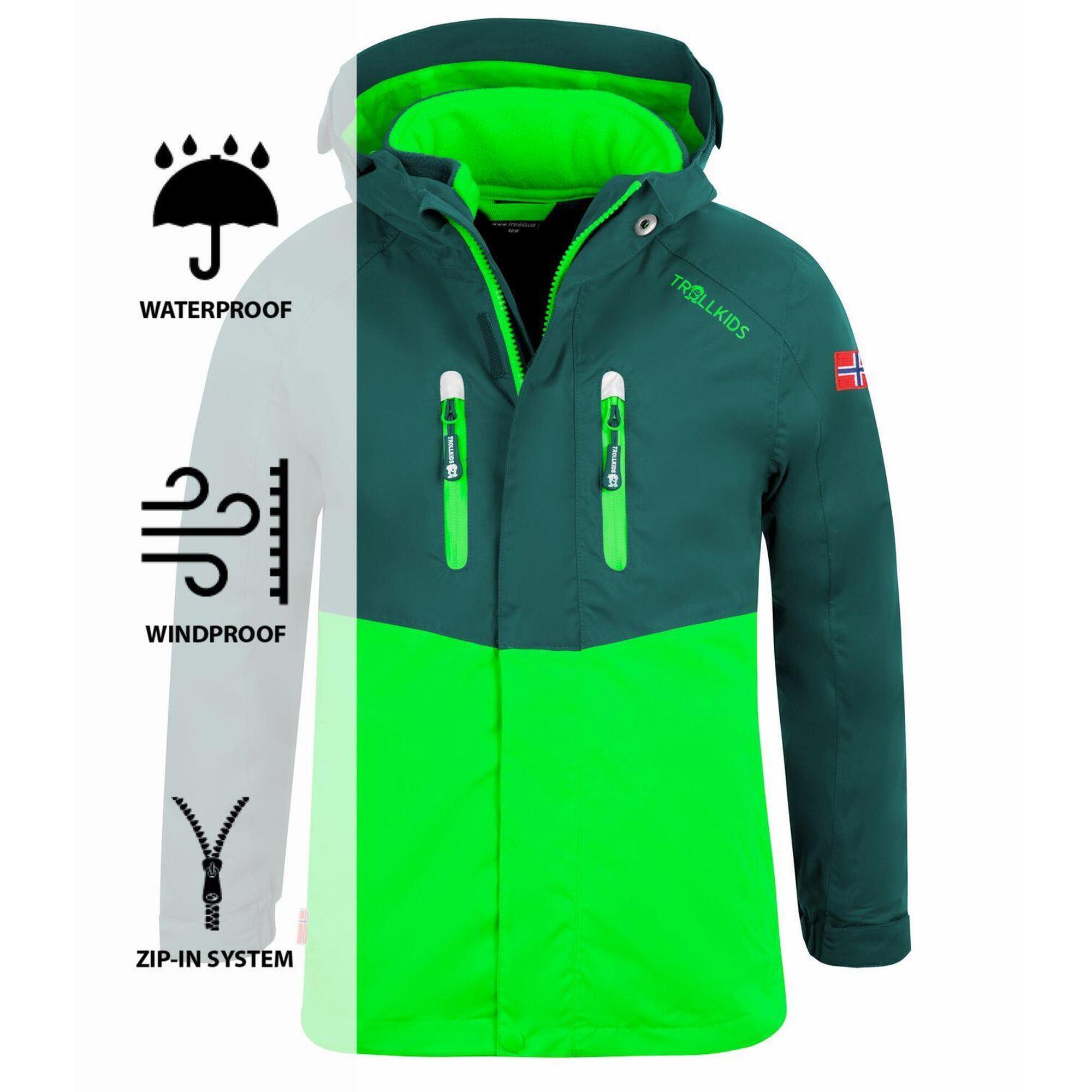 Veste 3en1 enfants Bryggen imperméable vert foncé / vert clair 5/5