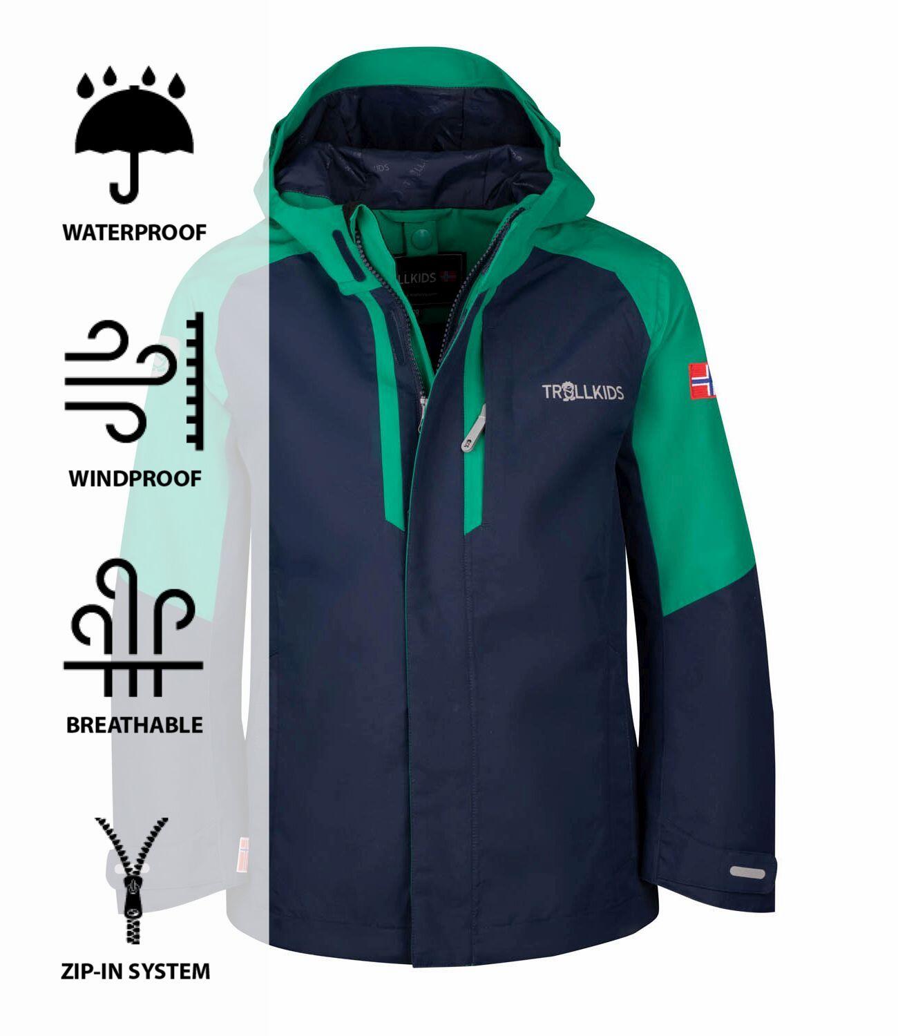 Veste fonctionnelle pour enfants Skaland vert poivre/bleu marine 3/3