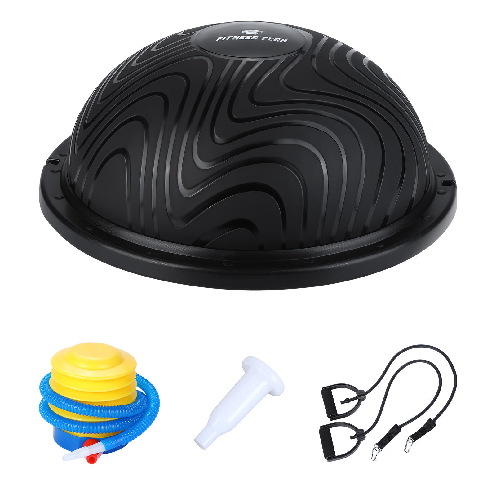 Bosu ou semiesfera de yoga fitness tech - preto