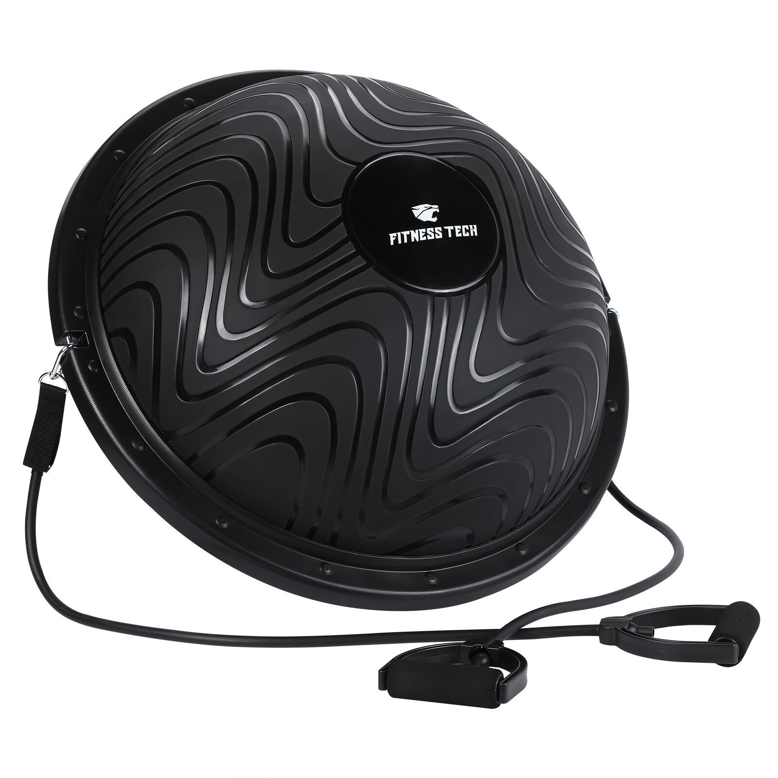 Bosu ou Demi-Sphère Yoga Professionnel Noir Fitness Tech 3/5