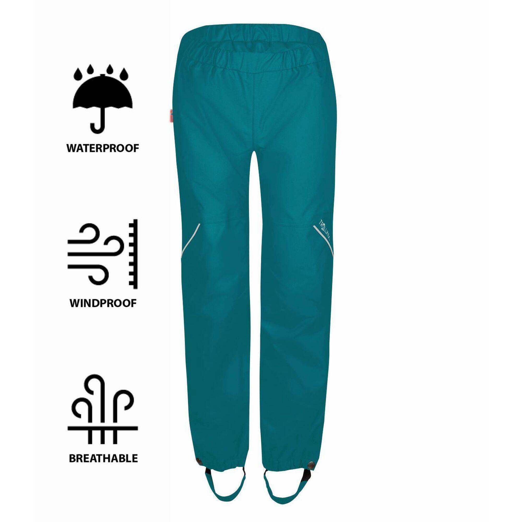 Pantalon de pluie pour enfants Lofoten Teal-Vert 3/3