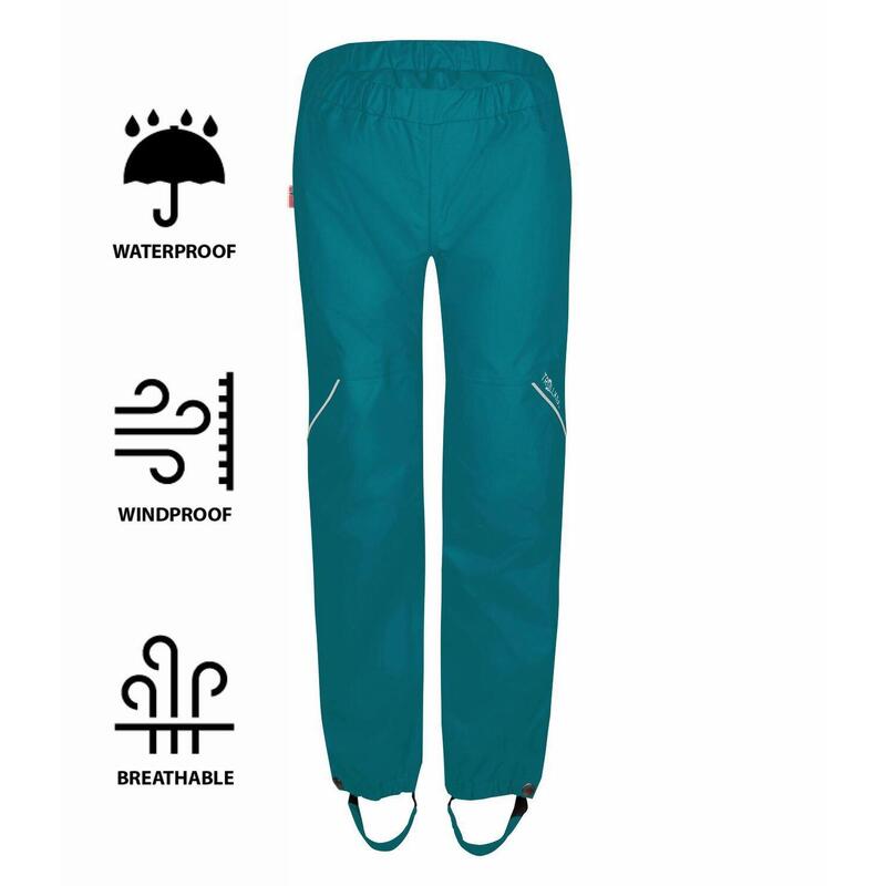Pantalon de pluie pour enfants Lofoten Teal-Vert
