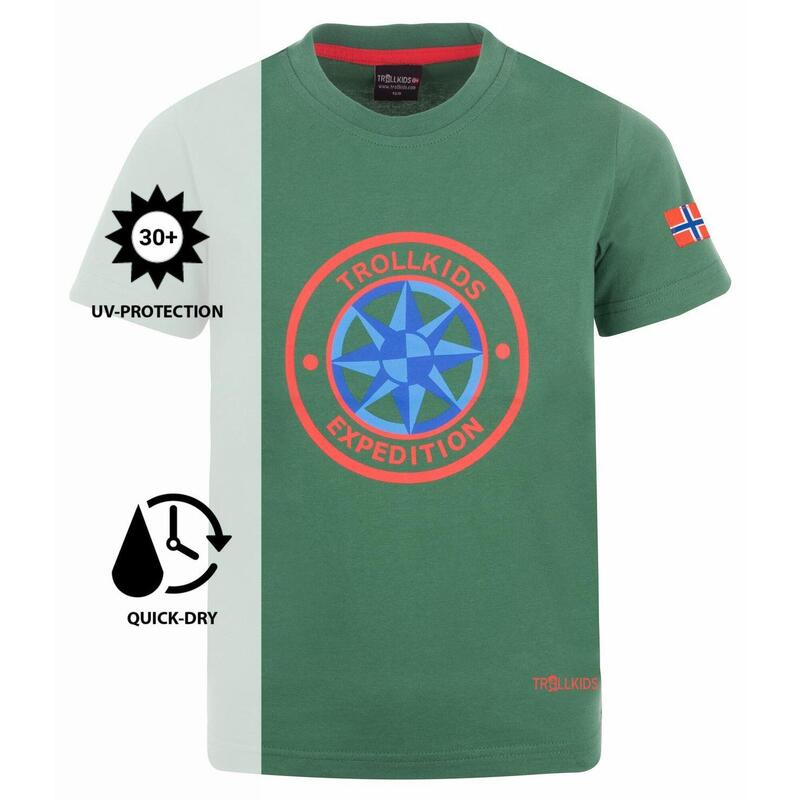 Kinder T-Shirt Windrose T Dunkelgrün / Hellgrün