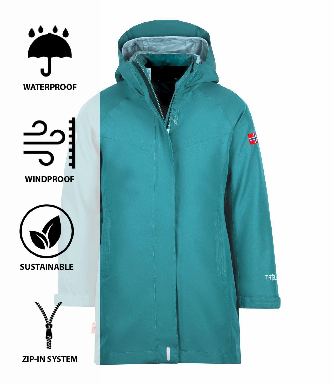 Veste fonctionnelle 3 en 1 fille Senja vert canard 5/5