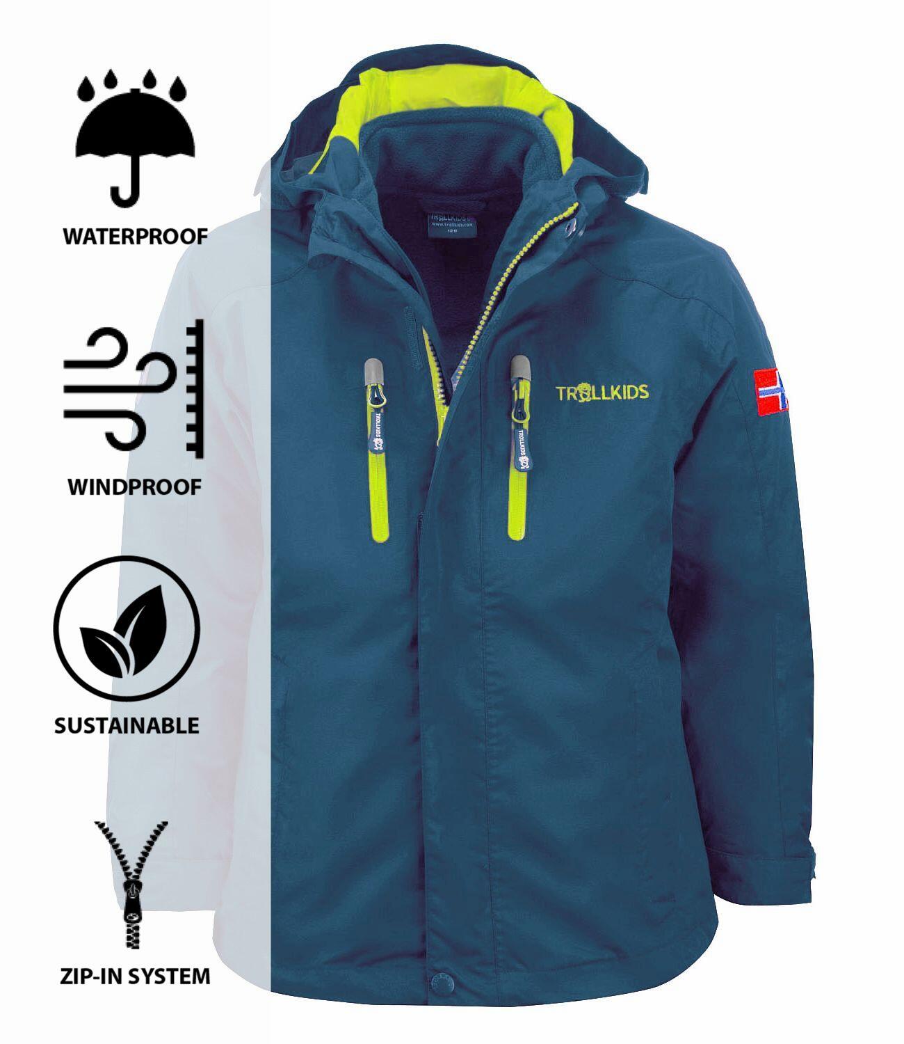 Veste 3en1 enfant Myrdal PRO vert pétrole/citron vert 5/5