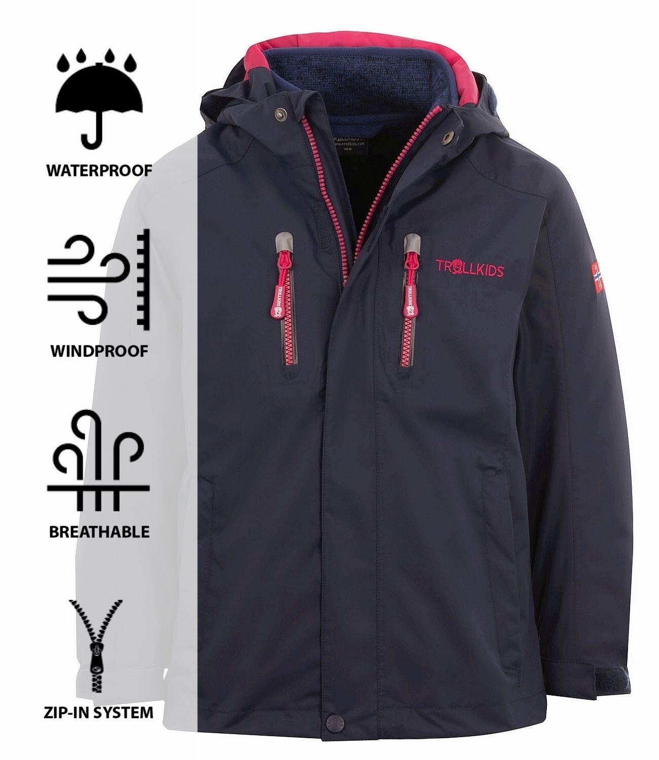 Veste 3en1 pour enfants Lofoten Imperméable Bleu marine / Rose 4/4
