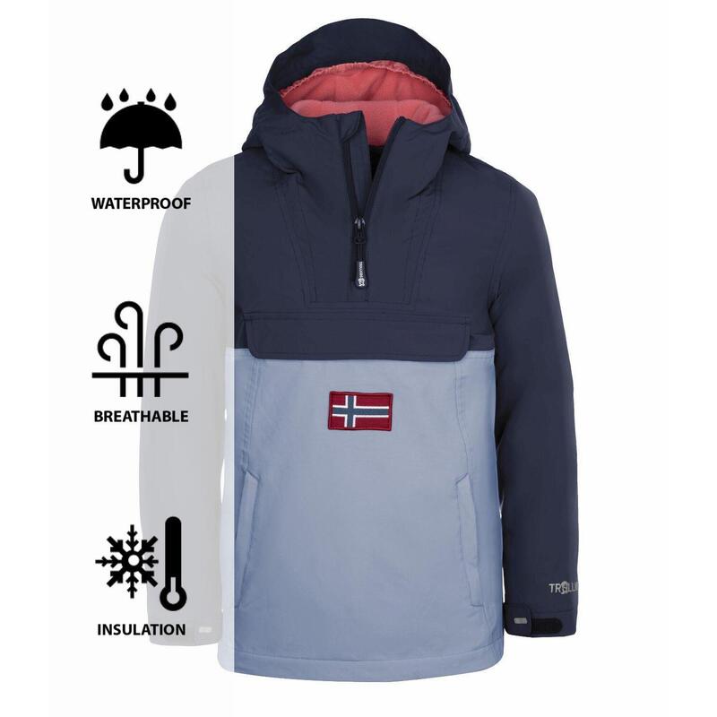 Mädchen Anorak Kirkenes Marine/Staub-Blau/Antikrosa