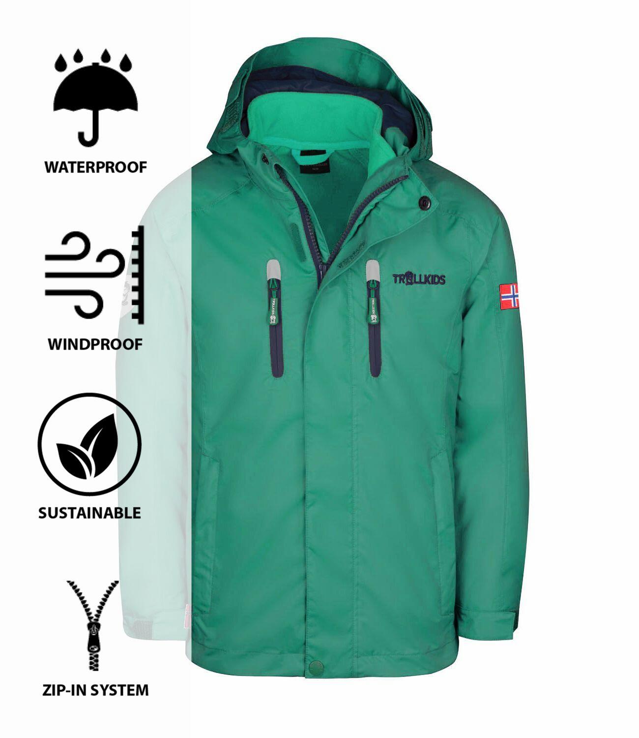 Veste fonctionnelle 3 en 1 Myrdal PRO pour enfants Vert poivre/bleu marine 3/3
