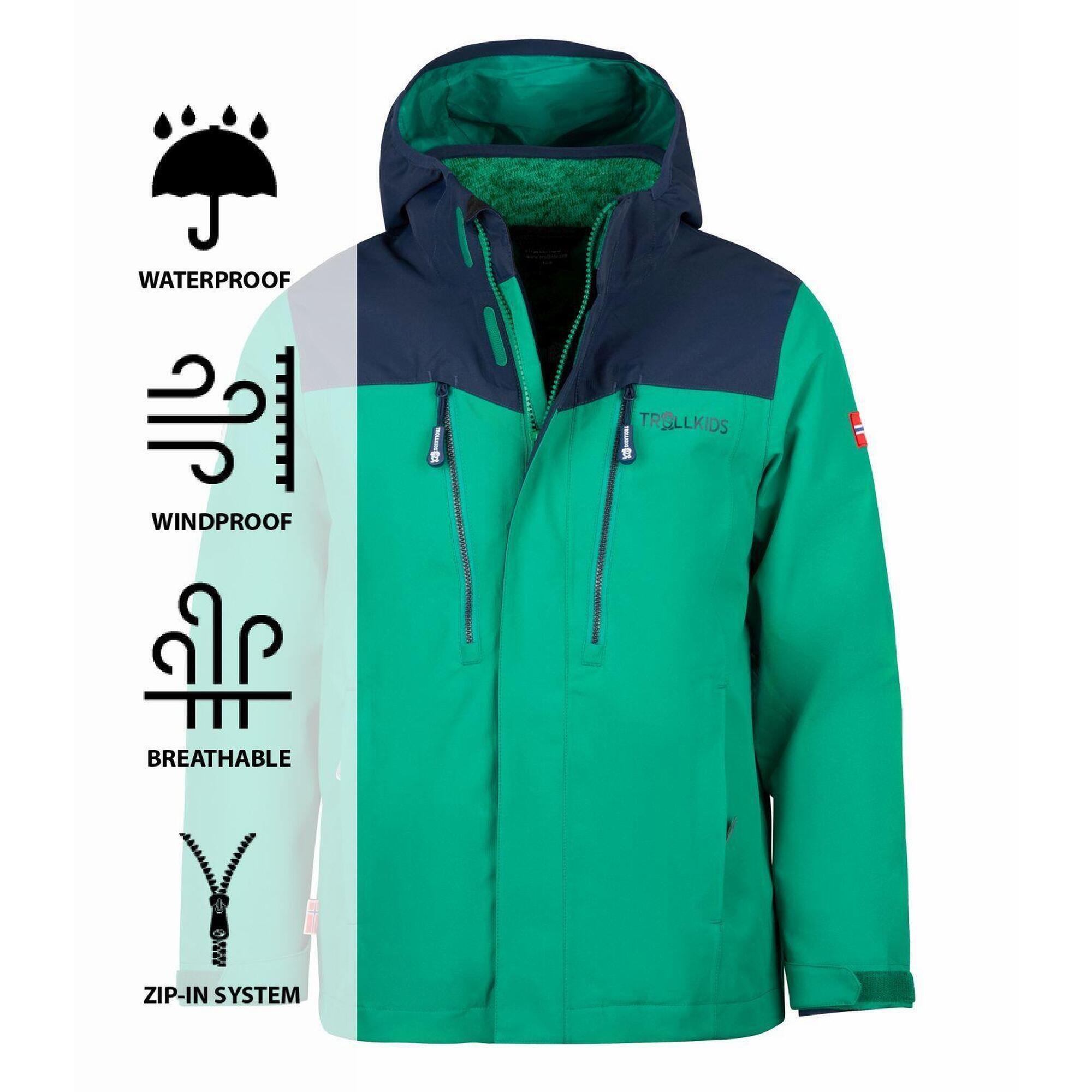 Veste fonctionnelle 3 en 1 Preikestolen pour enfants Vert poivre/bleu marine 5/5