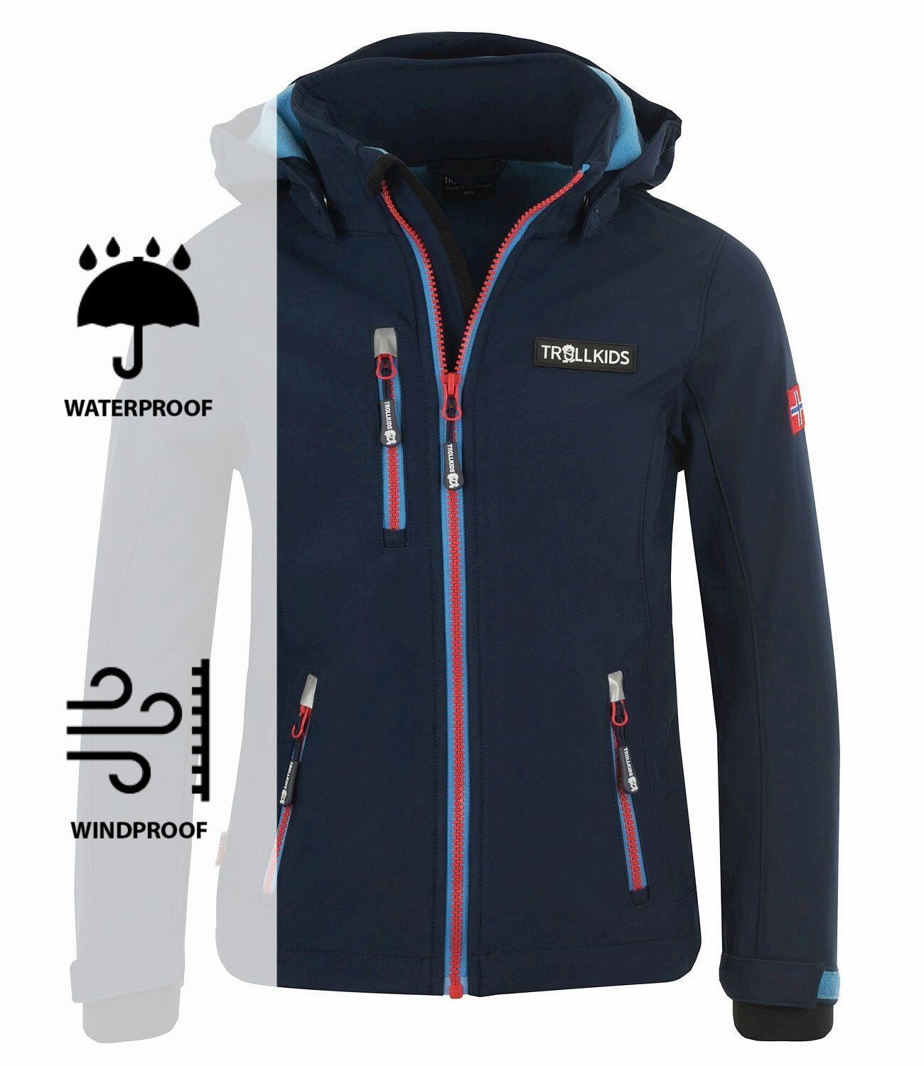 Veste pour enfants Preikestolen Imperméable Bleu marine / Bleu moyen / Rouge 5/5