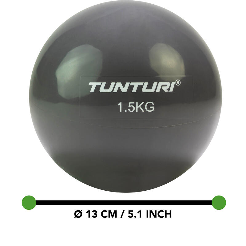 Tunturi ballon de fitness 13 cm 1,5 kg gris vinyle