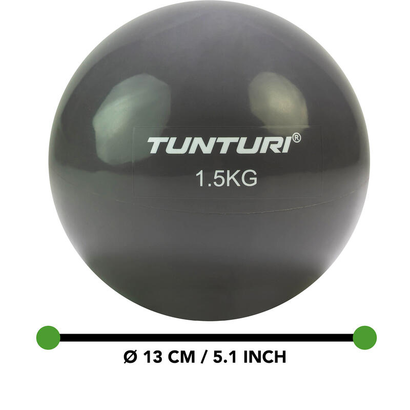 Tunturi fitnessbal 13 cm 1,5 kg vinyl grijs