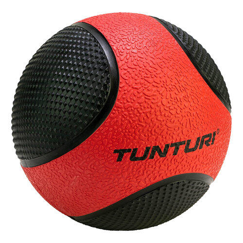 Balón medicinal Tunturi - Balón CrossFit - 3 kg - Rojo/Negro