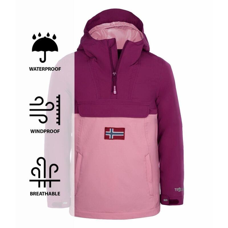 Anorak Bergen pour Fille Mûre/Orchidée