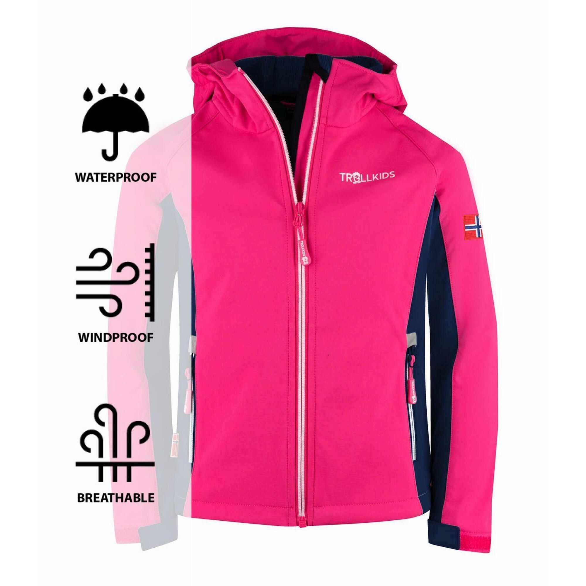 Veste enfant Kristiansand déperlante bleu marine/rose 3/3