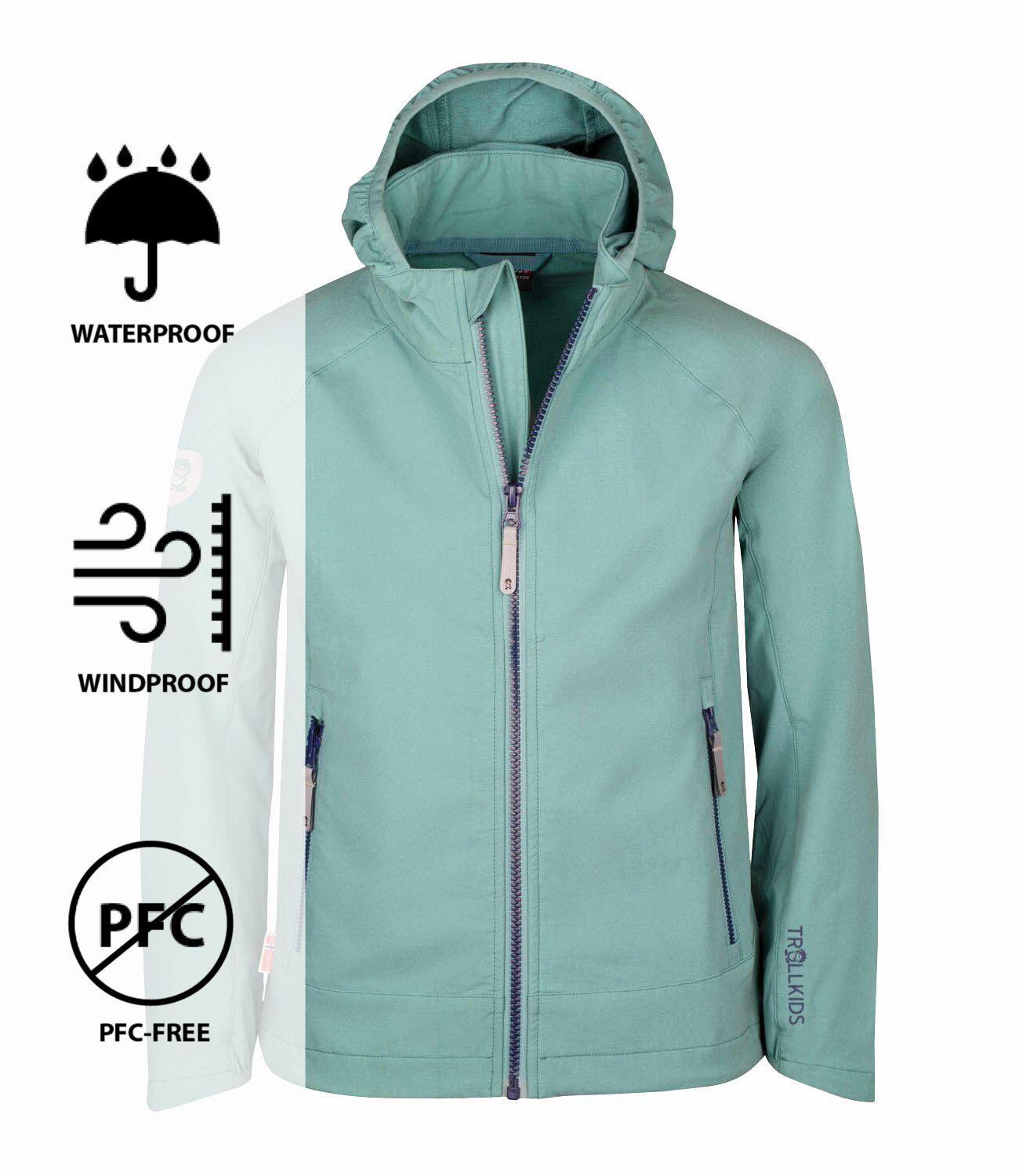 Veste softshell fille Kvalvika vert glacier/bleu marine 3/3
