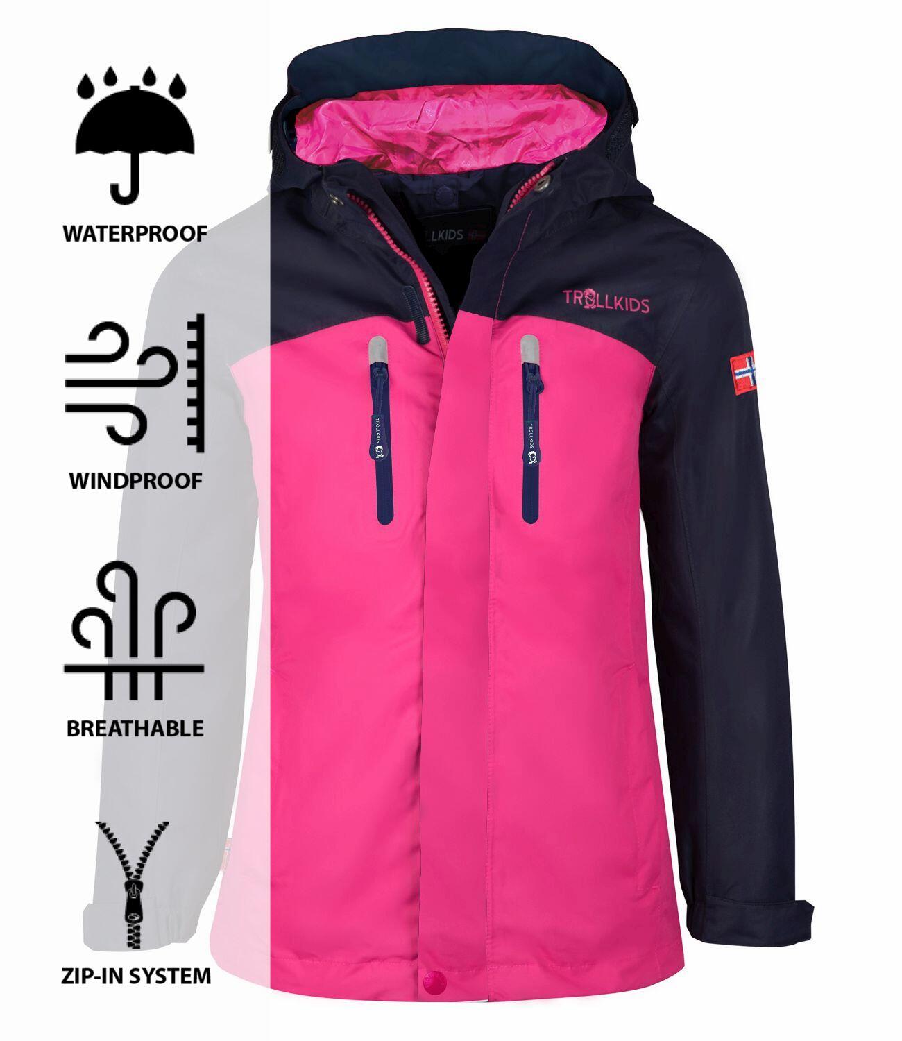 Veste de pluie pour enfants Nusfjord Imperméable Bleu marine / Magenta 3/3