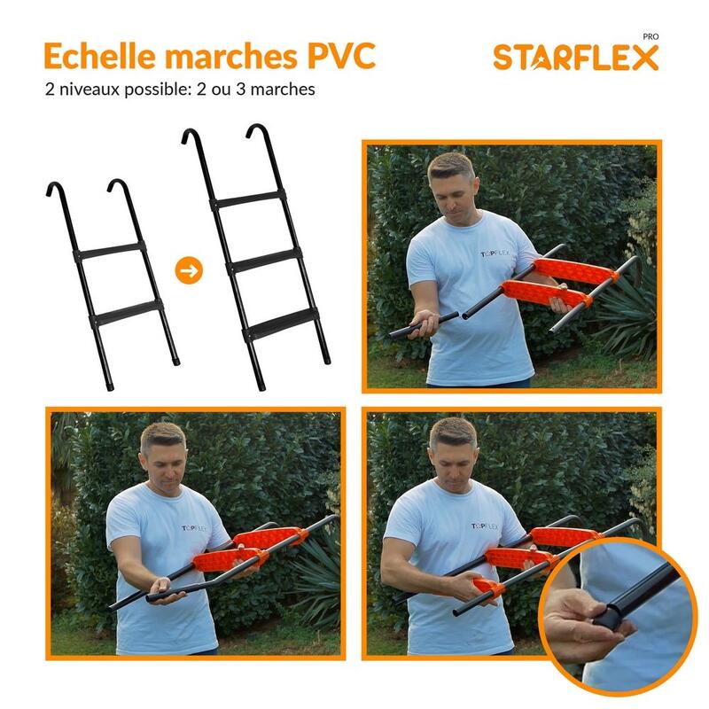 Echelle universelle noir pour trampoline