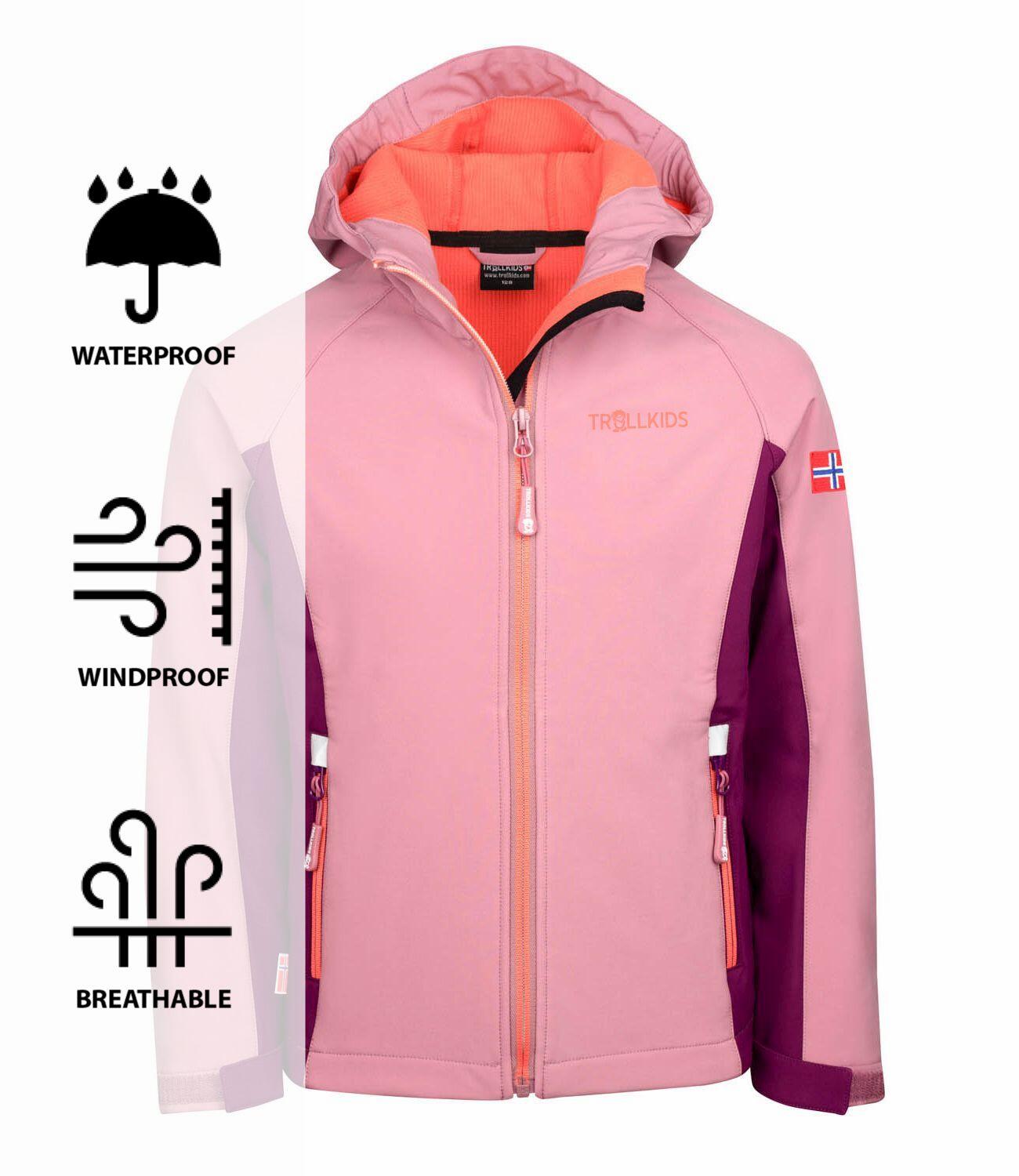 Veste softshell fille Kristiansand Orchidée/Mauveterre 3/3
