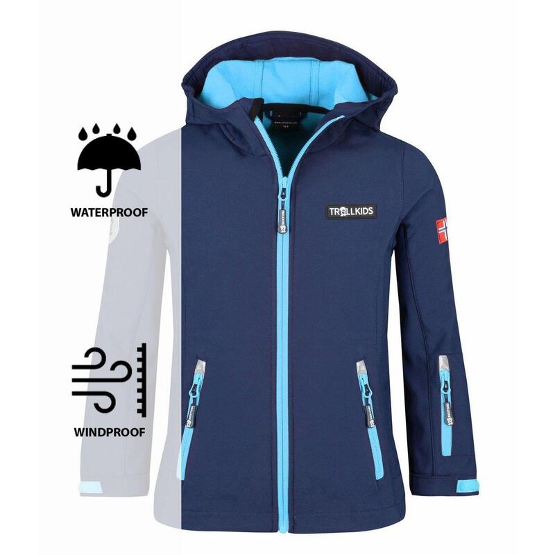 Veste Softshell Oslofjord pour enfants Imperméable et coupe-vent Bleu moyen