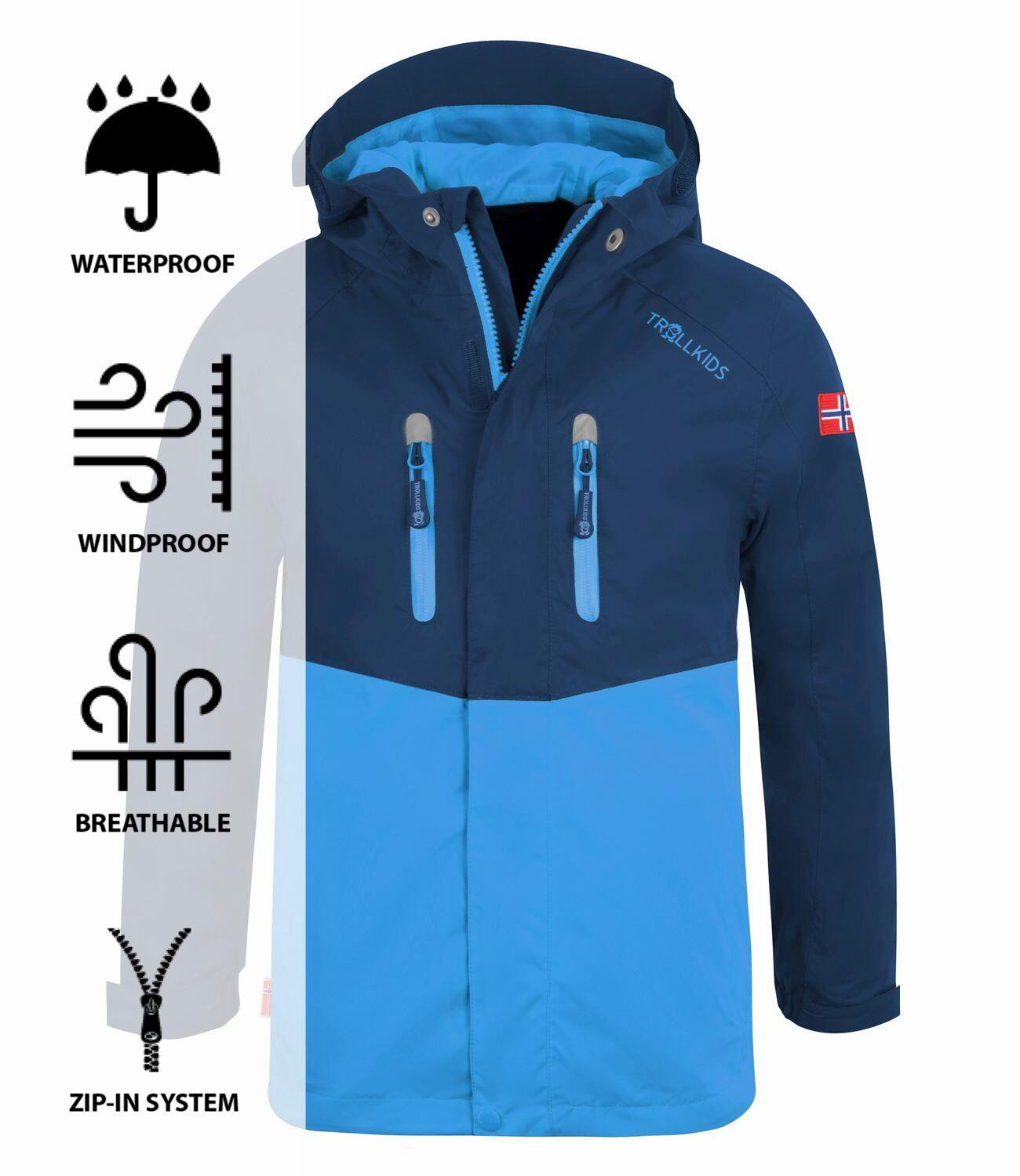 Veste de pluie pour enfants Nusfjord Imperméable Bleu marine / Bleu moyen 3/3