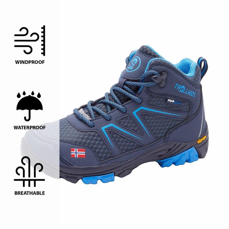 Chaussures de randonnée pour enfants SKARVAN Mid bleu marine / bleu moyen