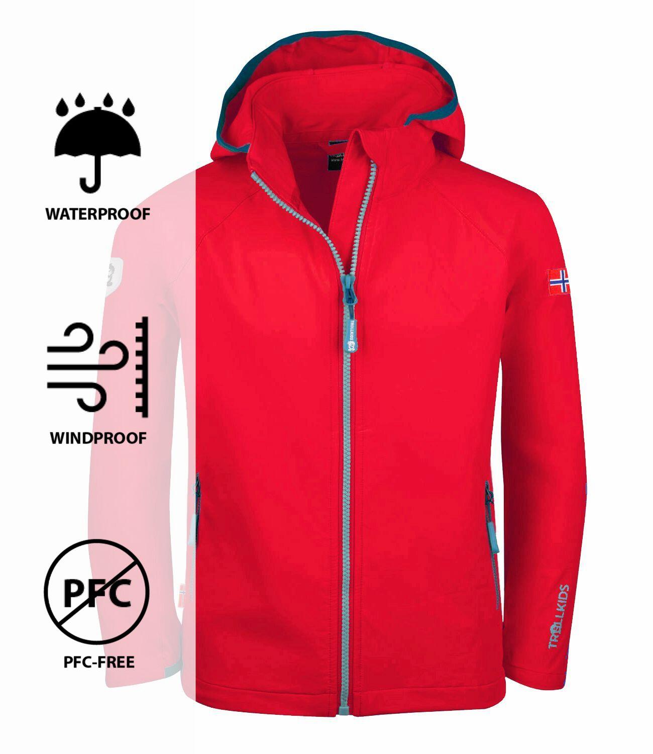 Veste softshell enfant Kvalvika rouge/bleu dauphin 3/3