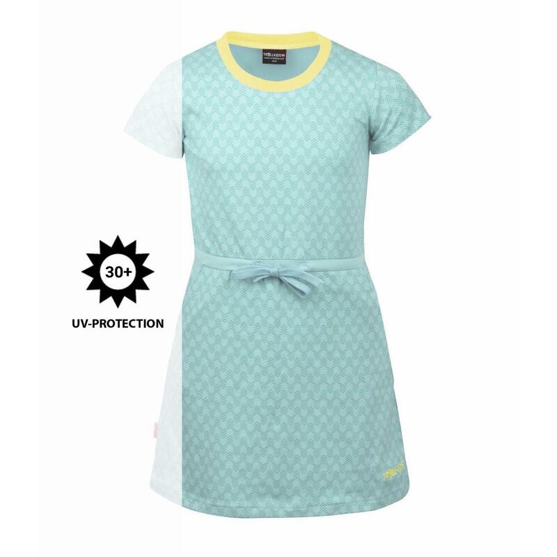 Mädchen Sweatkleid Noresund Gletschergrün/Limonade